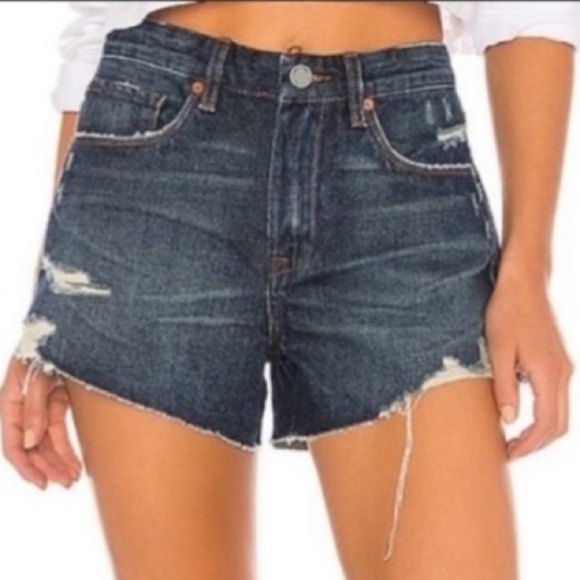 Blank NYC High Rise Dark Was Denim Shorts - Picture 1 of 8